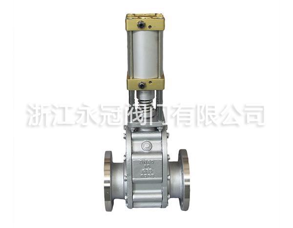 不(bu)鏽鋼氣動出(chū)料閥Z644TC