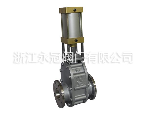 不鏽鋼(gang)氣動陶瓷雙閘(zhá)闆閥Z644TC