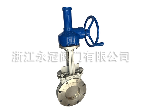 手動不鏽鋼(gāng)傘齒輪刀閘閥(fá)PZ573H